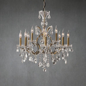 19th C. Rochelle Iron & Crystal Round Chandelier 28" - view 2