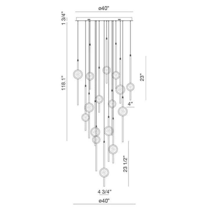 Modern Floating Galss Ball Brass Chandelier for High-ceiling - view 7