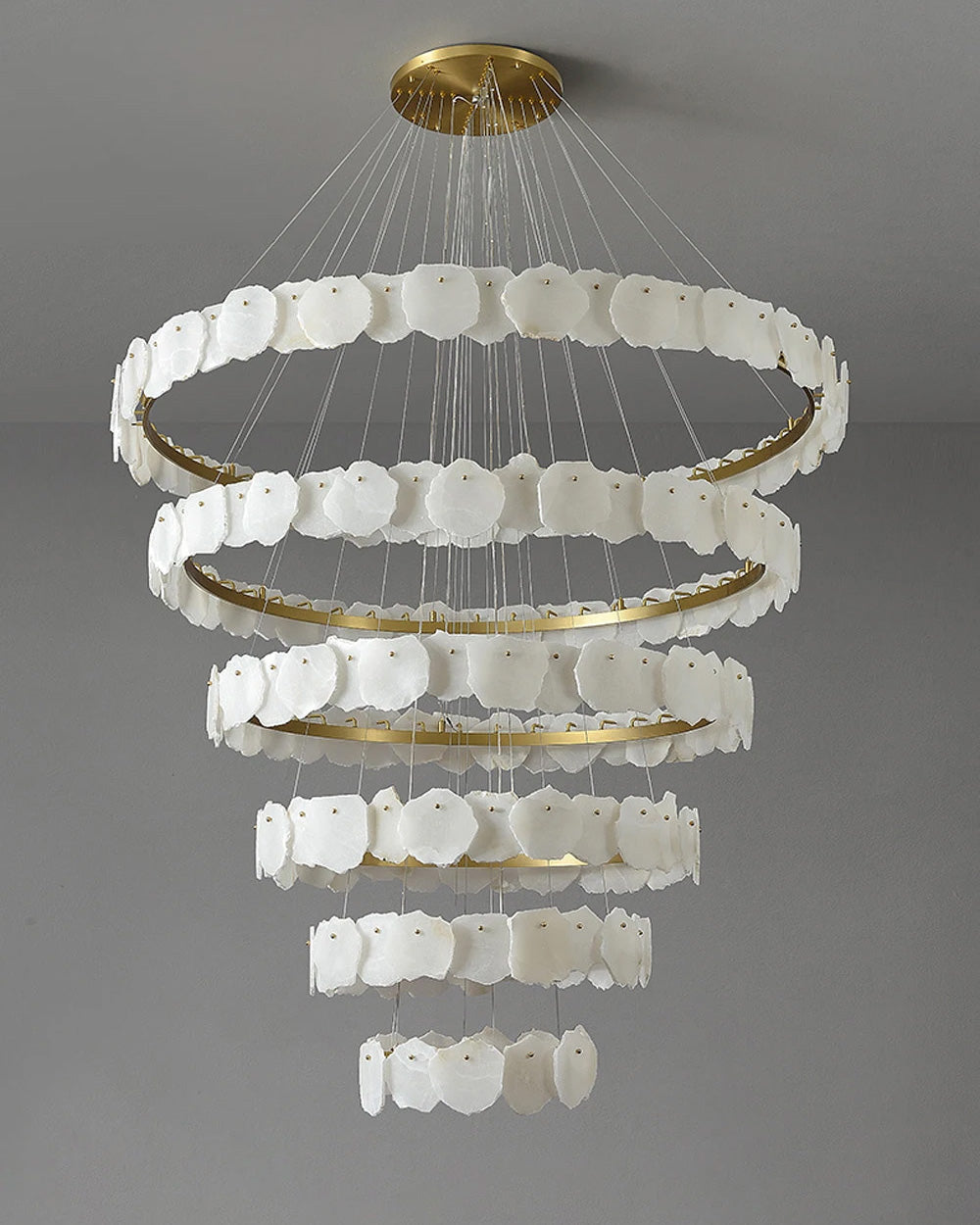 Tiered Circular Alabaster Chandelier - view 8
