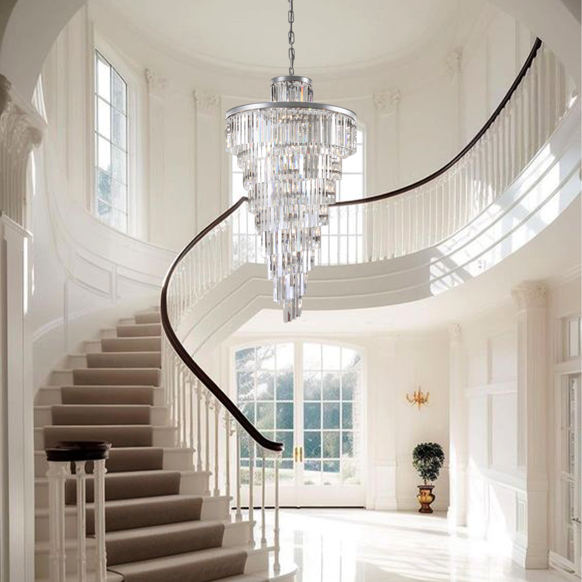 Falria Multi-Tiered/ Layered Crystal Rod Chandelier - view 9