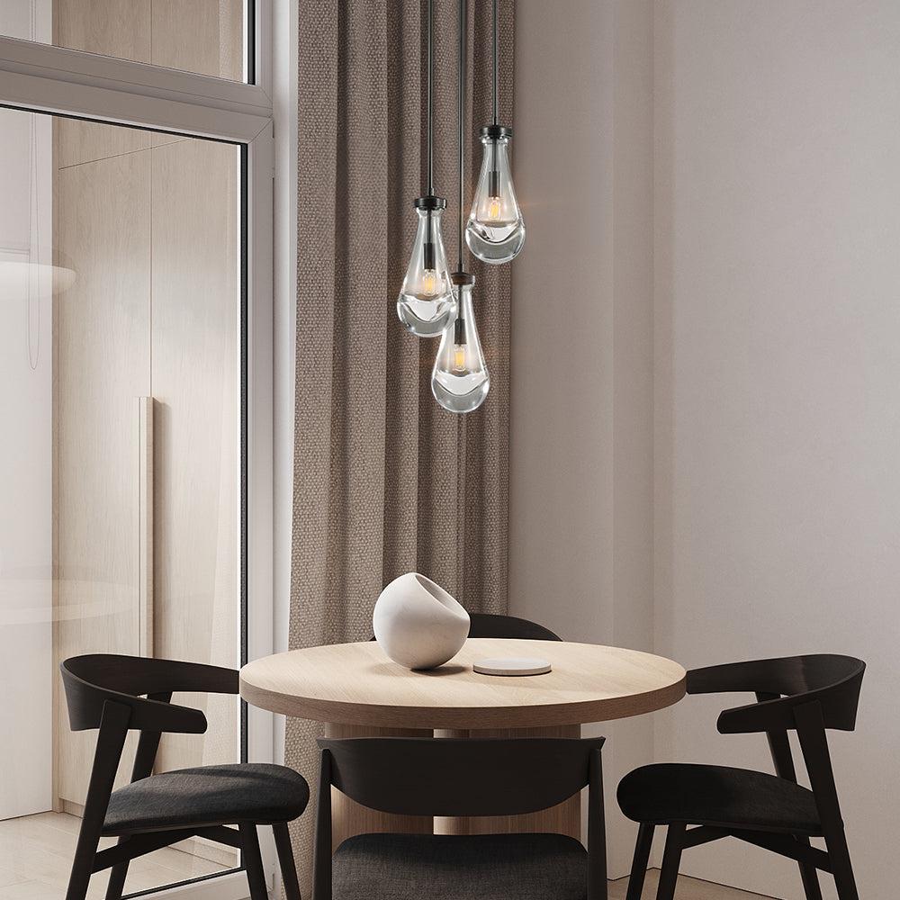 Raindrop 3-Light Rod Round Chandelier - view 2