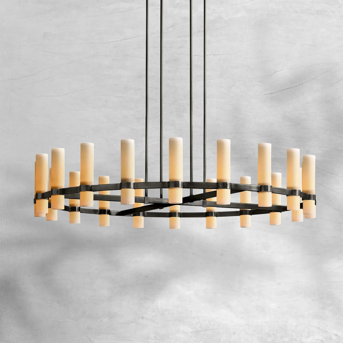 Ravion Round Milk Glass Chandelier - view 13