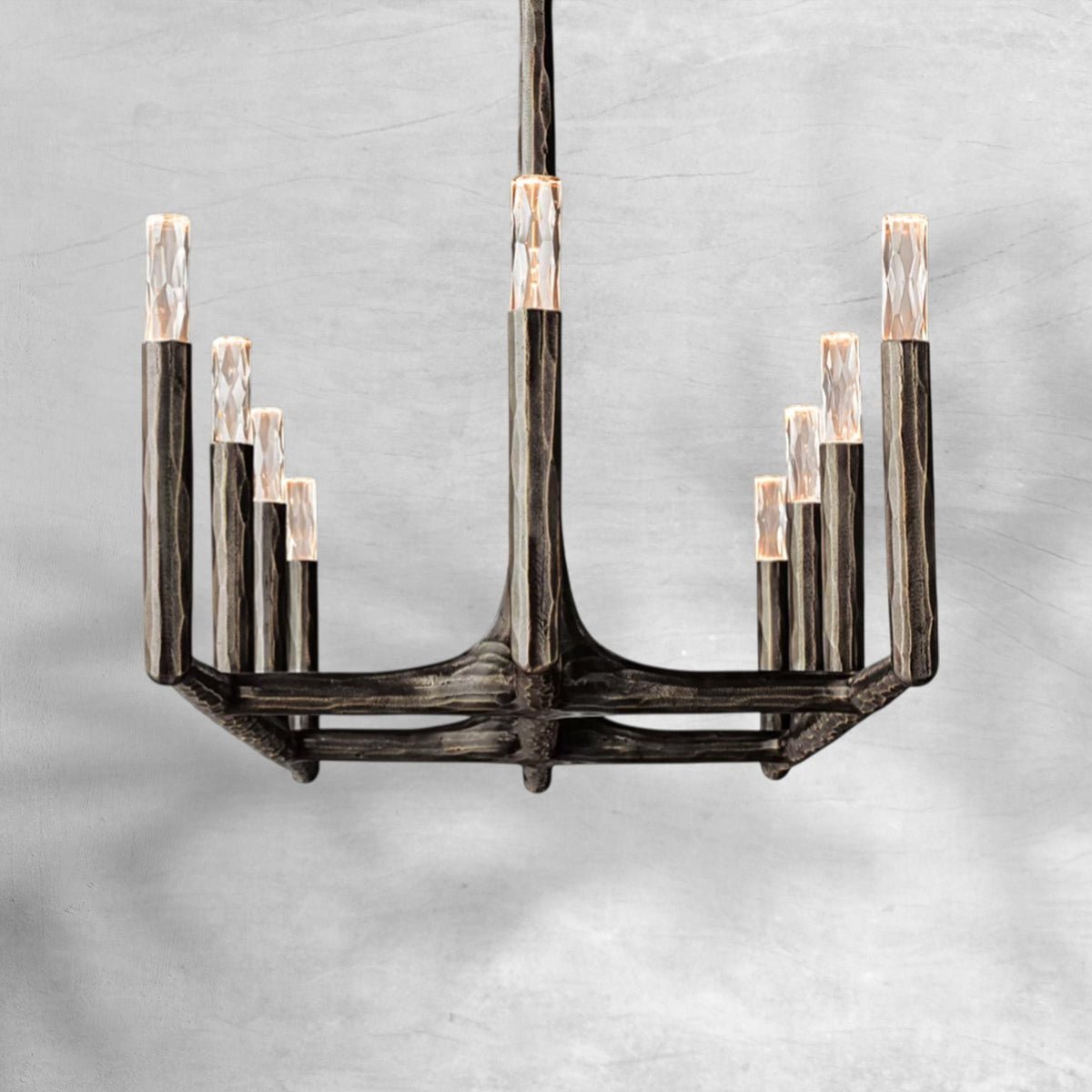 Thalen Forged Linear Chandelier 54" 72" 96", solid brass - view 14
