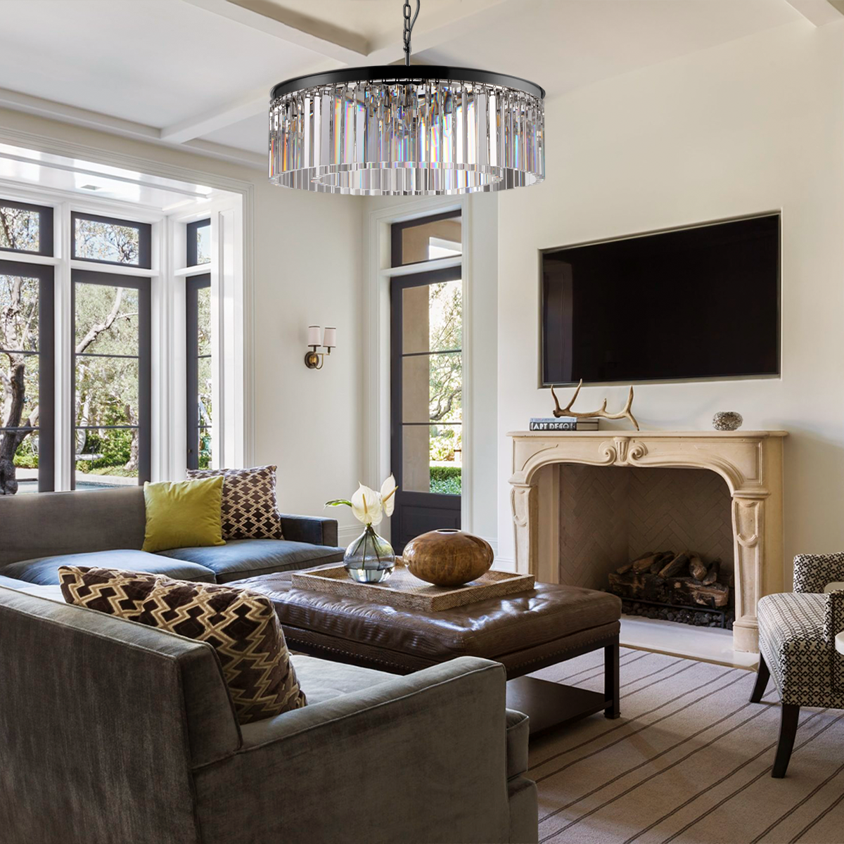 Falria 1-Tier Crystal Round Chandelier - view 10