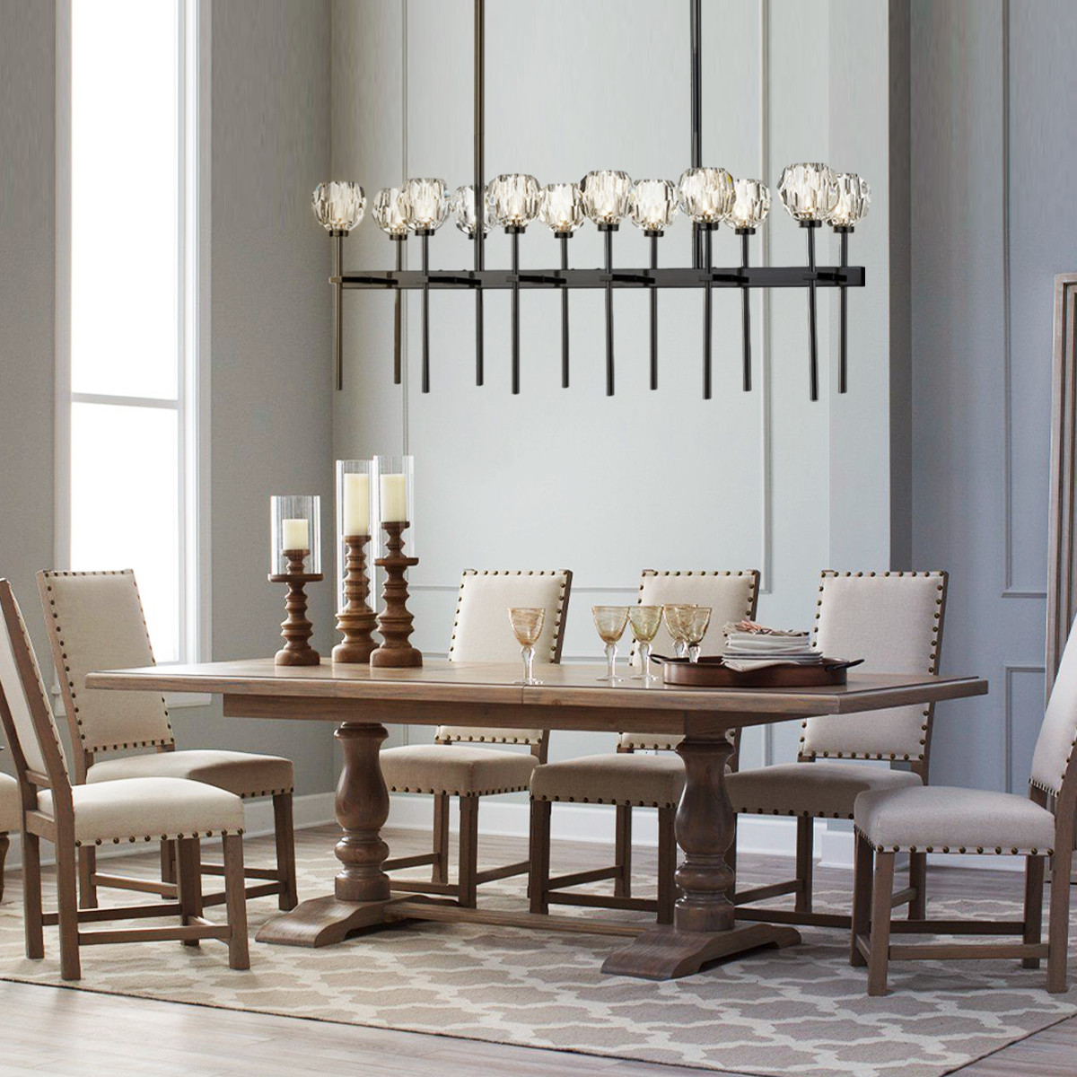 Mitchell Clear Glass Linear Chandelier - view 4