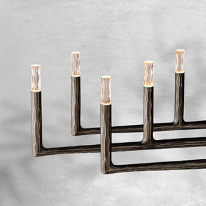 Thalen Forged Linear Chandelier 54" 72" 96", solid brass - view 6