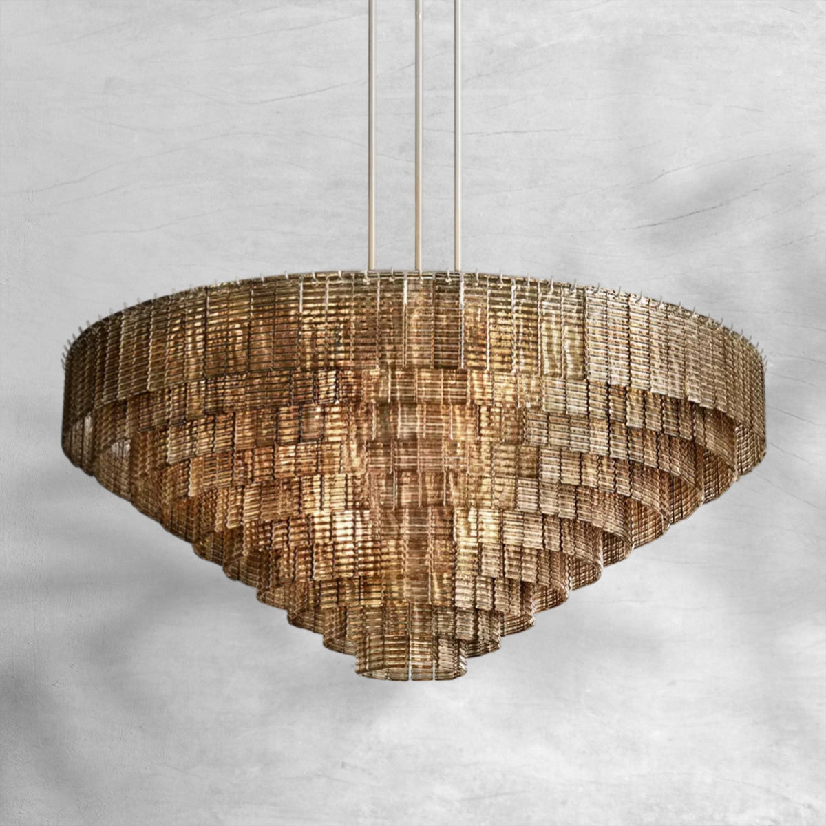 Selene Smoke Glass Round Chandelier 65" - view 2