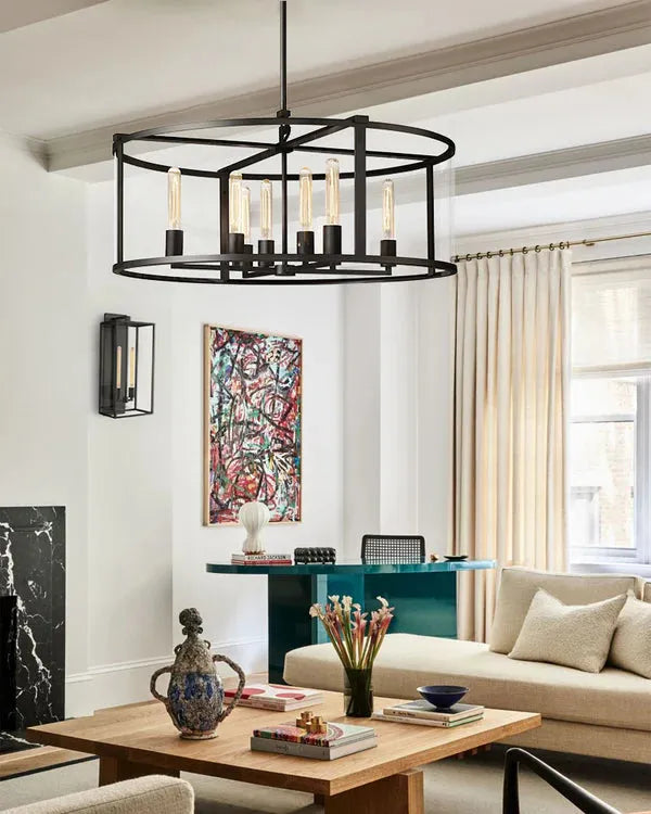 Bauros Glass Lantern Modern Round Chandelier 33"44"55"