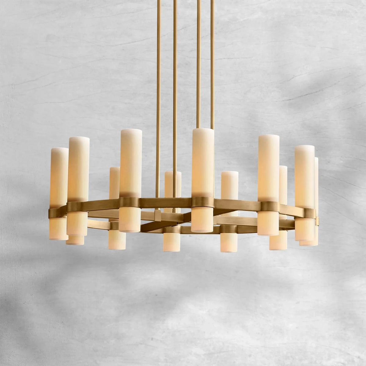 Ravion Round Milk Glass Chandelier