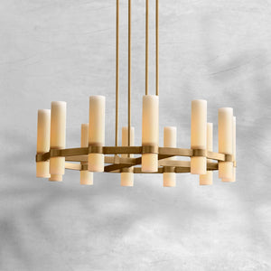 Ravion Round Milk Glass Chandelier