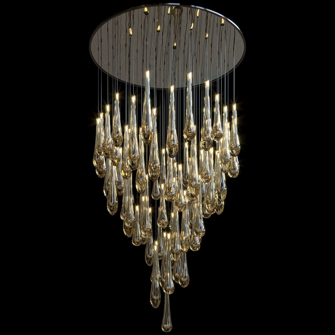 Aurelia Amber Teardrop Rain Glass Chandelier - view 3