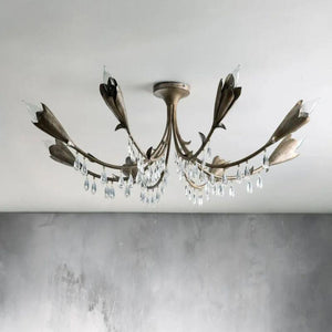 Gothic Viticcio Leaf Flushmount 8-Light – Silver, flush mount - view 4