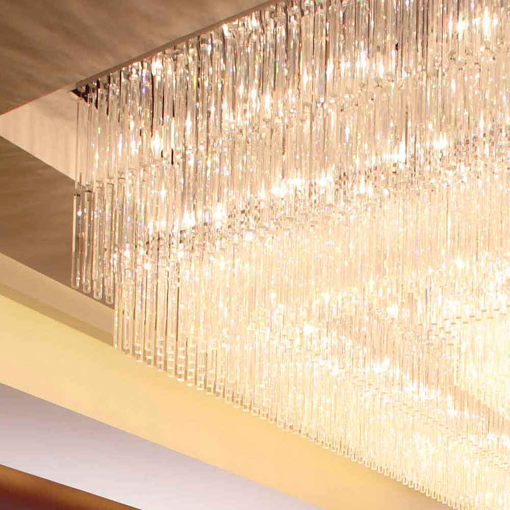 Large Squre crystal chandelier for recpetion area, K9 crystal - view 2