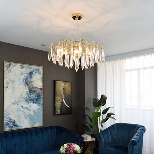 Agnes Aluminum Branch Crystal Chandelier