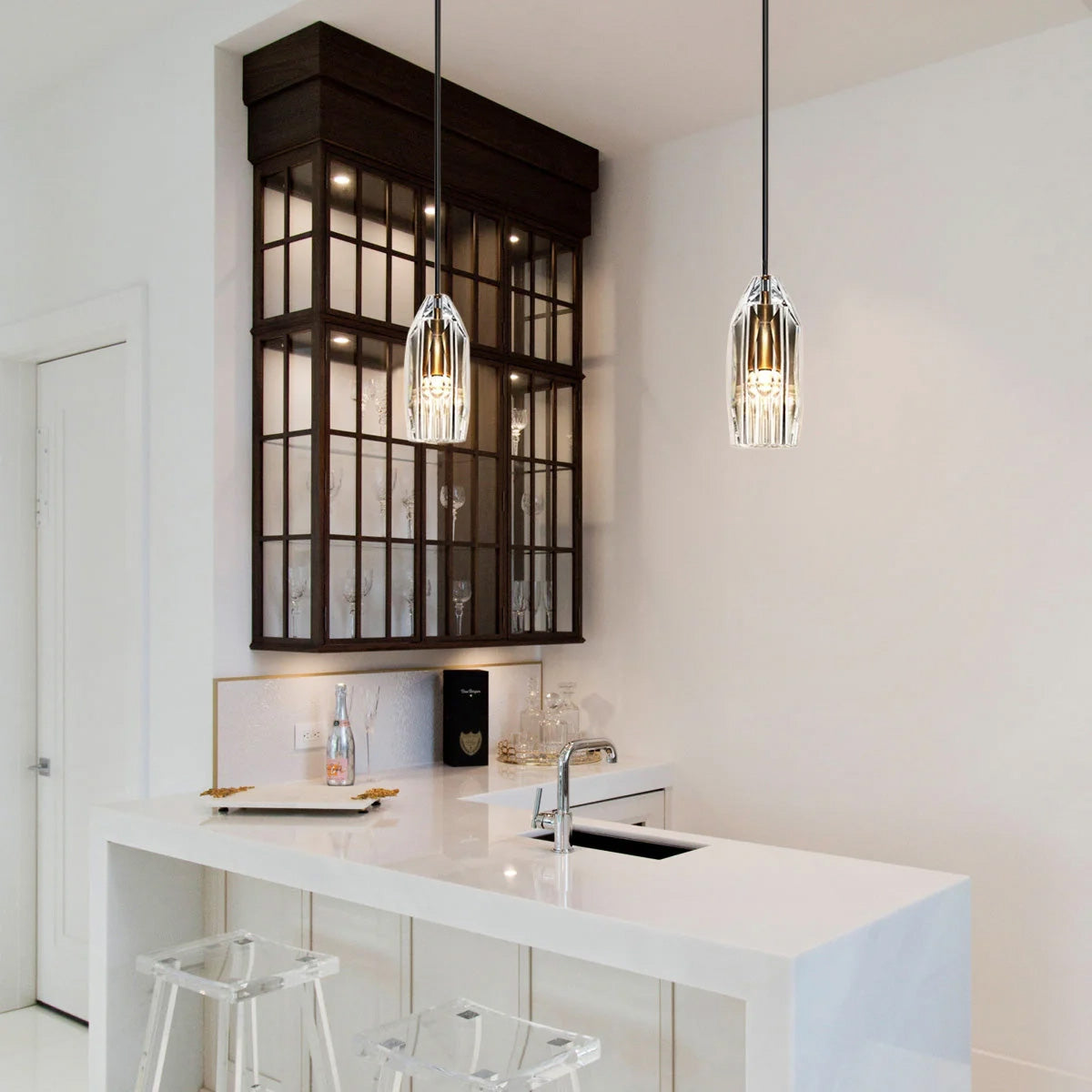 Chapt Crystal Shade Pendant Light, K9 crystal in brass - view 2