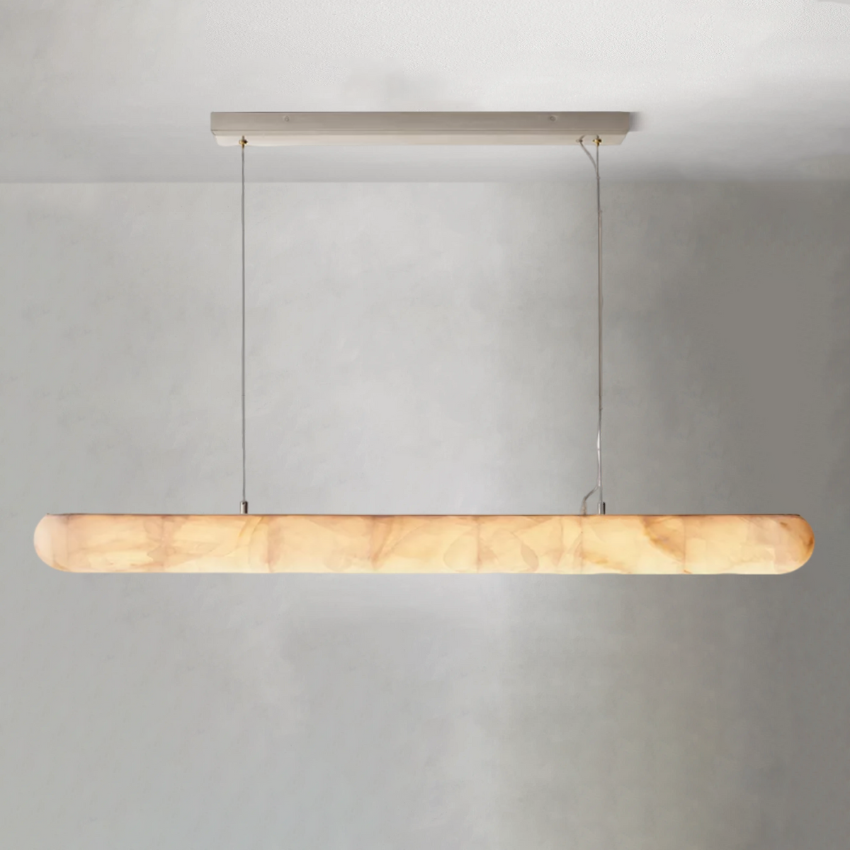 Riora Lisse Alabaster Linear Chandelier 60" 80" - view 2