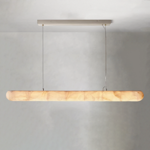 Riora Lisse Alabaster Linear Chandelier 60" 80" - view 2