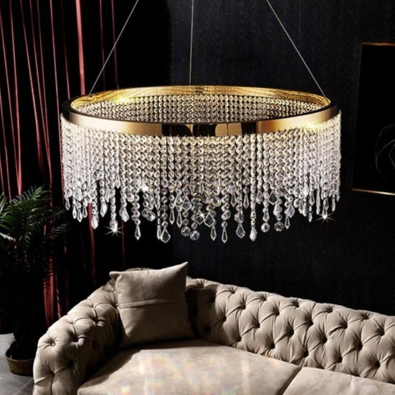 Modern Crystal Tassel Ring Chandelier - view 2