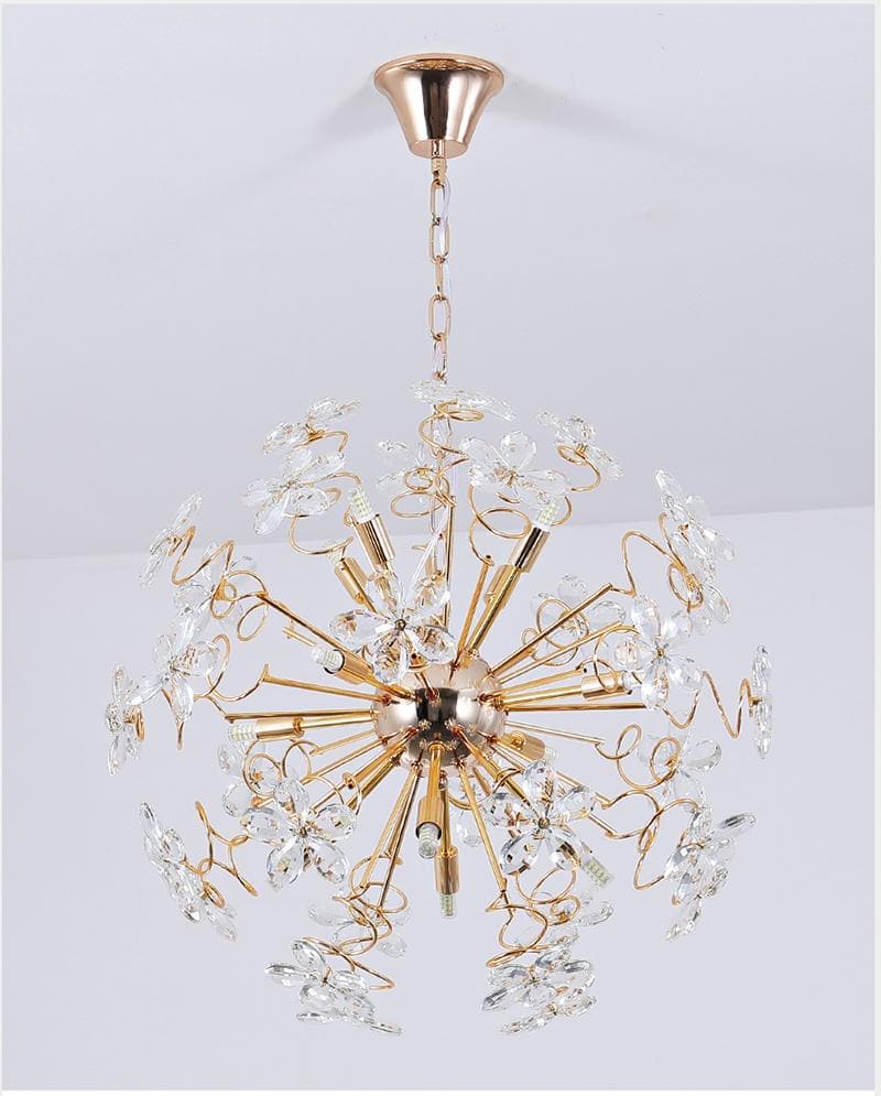 Faceted Crystal Petal Dandelion Chandelier 24" - view 12