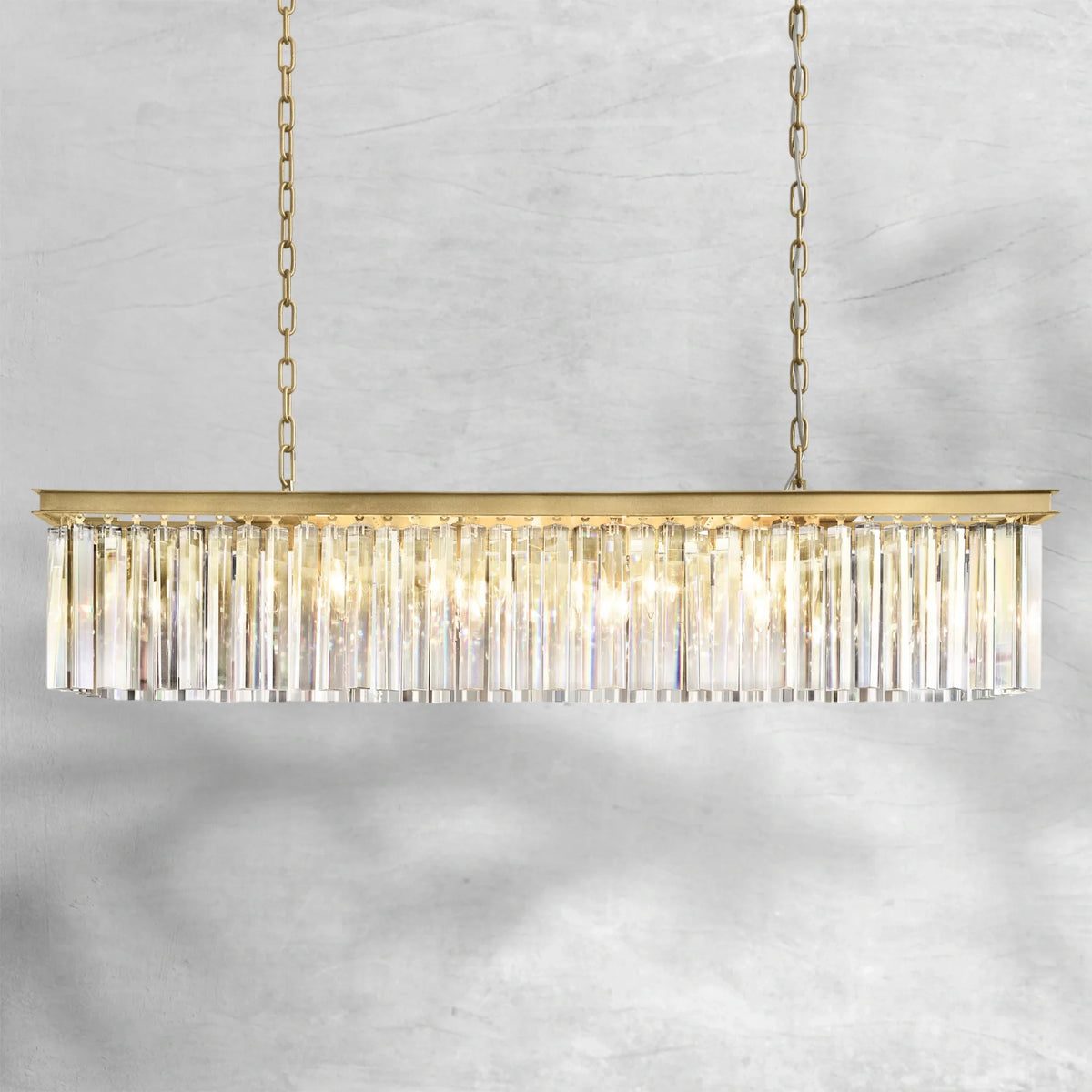 Riel Rectangular Crystal Chandelier 49"