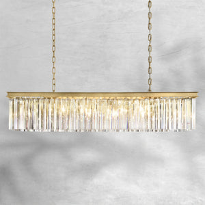 Riel Rectangular Crystal Chandelier 49"