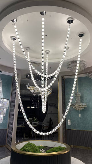 Modern Crystal Bullet  Necklace Chain Chandelier for Living Room/Staircase/Foyer/Hotel/Restaurant - view 6