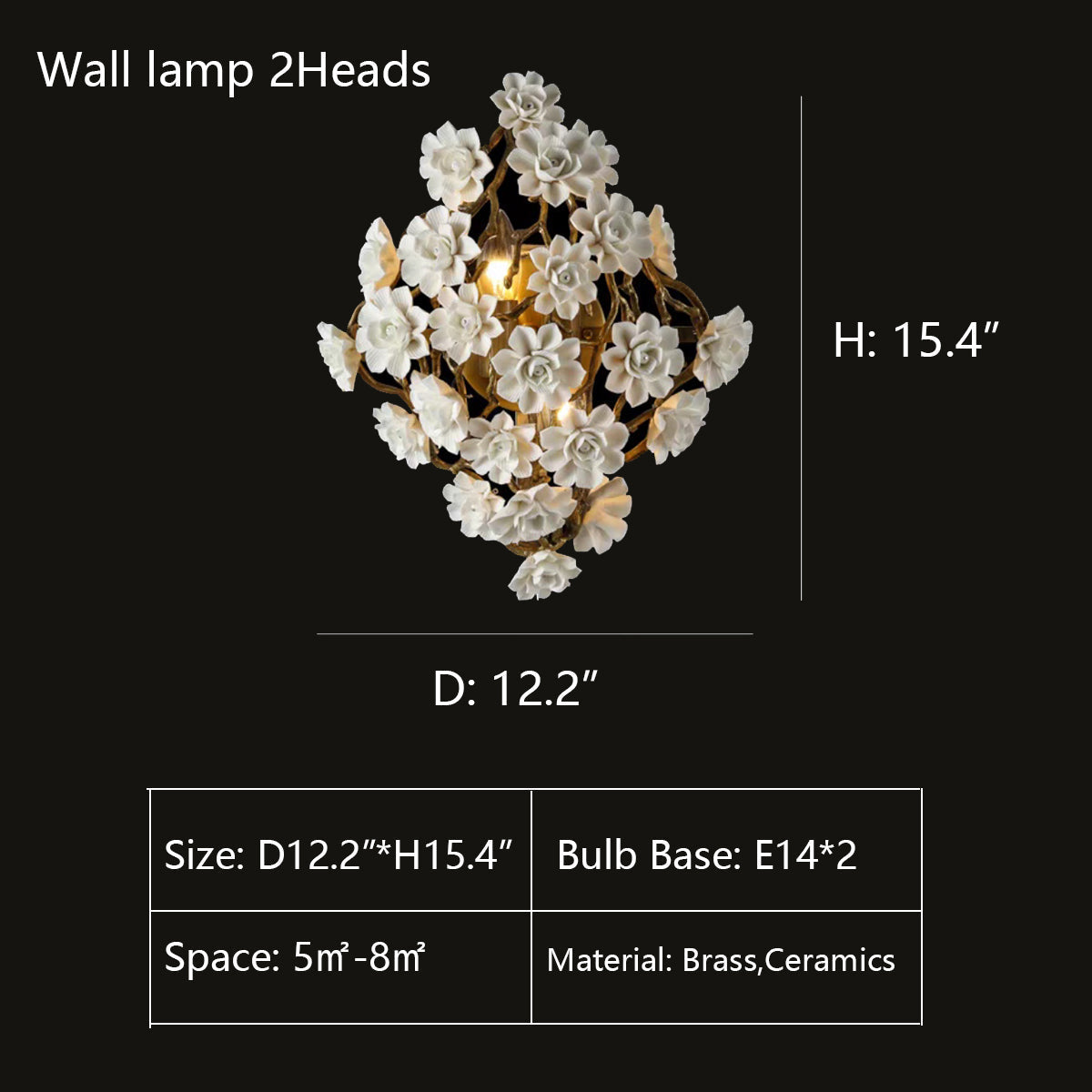 Brass and Ceramic Flower Art Chandelier Post Modern Light Luxury Style for Living and Dining Areas - view 10
