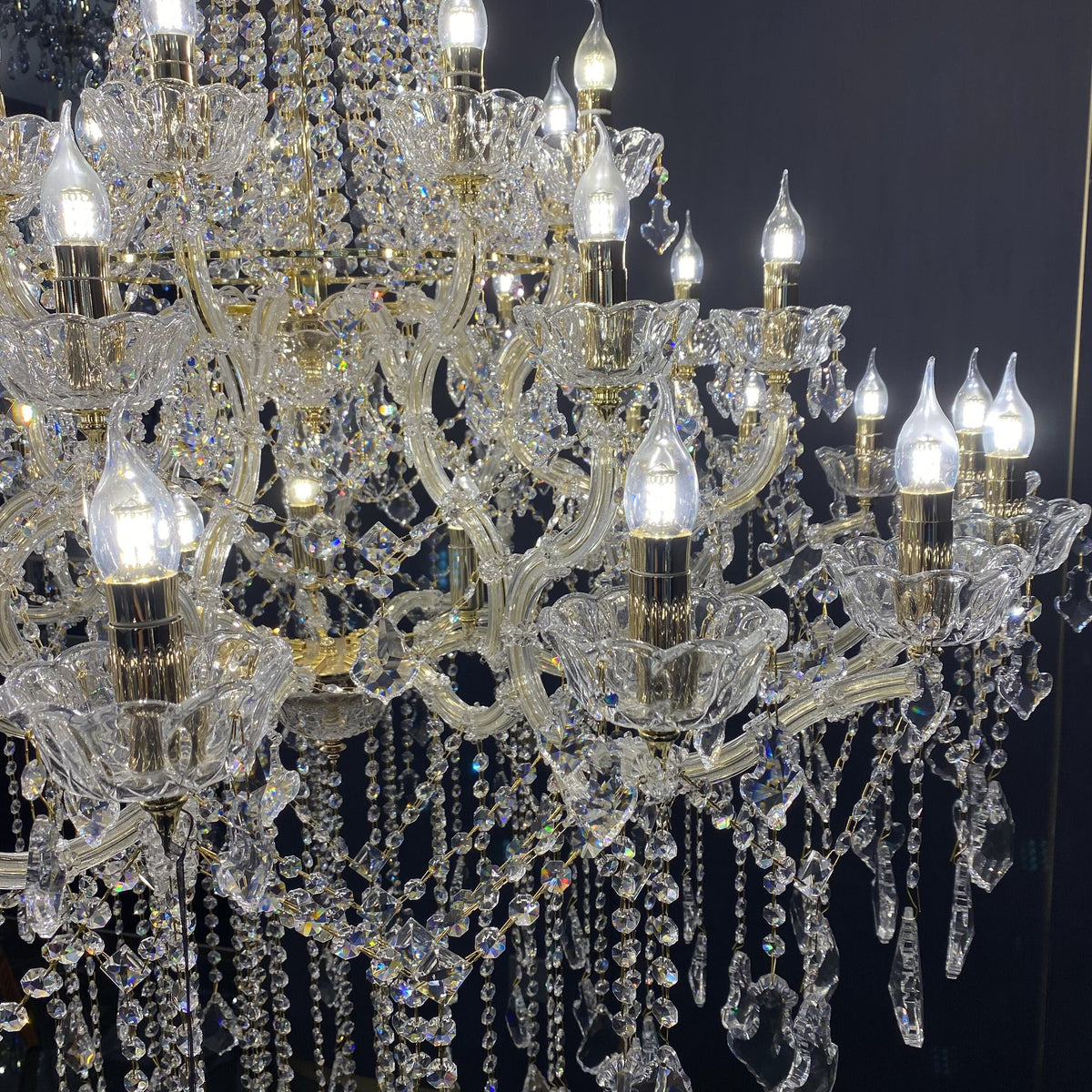 Extra Large French Candle Crystal Branch Chandelier for Foyer and Staircase - view 4