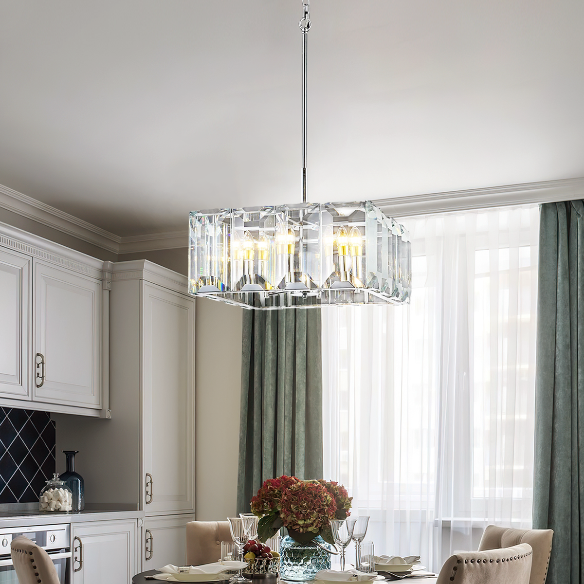 Apricity Crystal Square Chandelier 24" - view 4