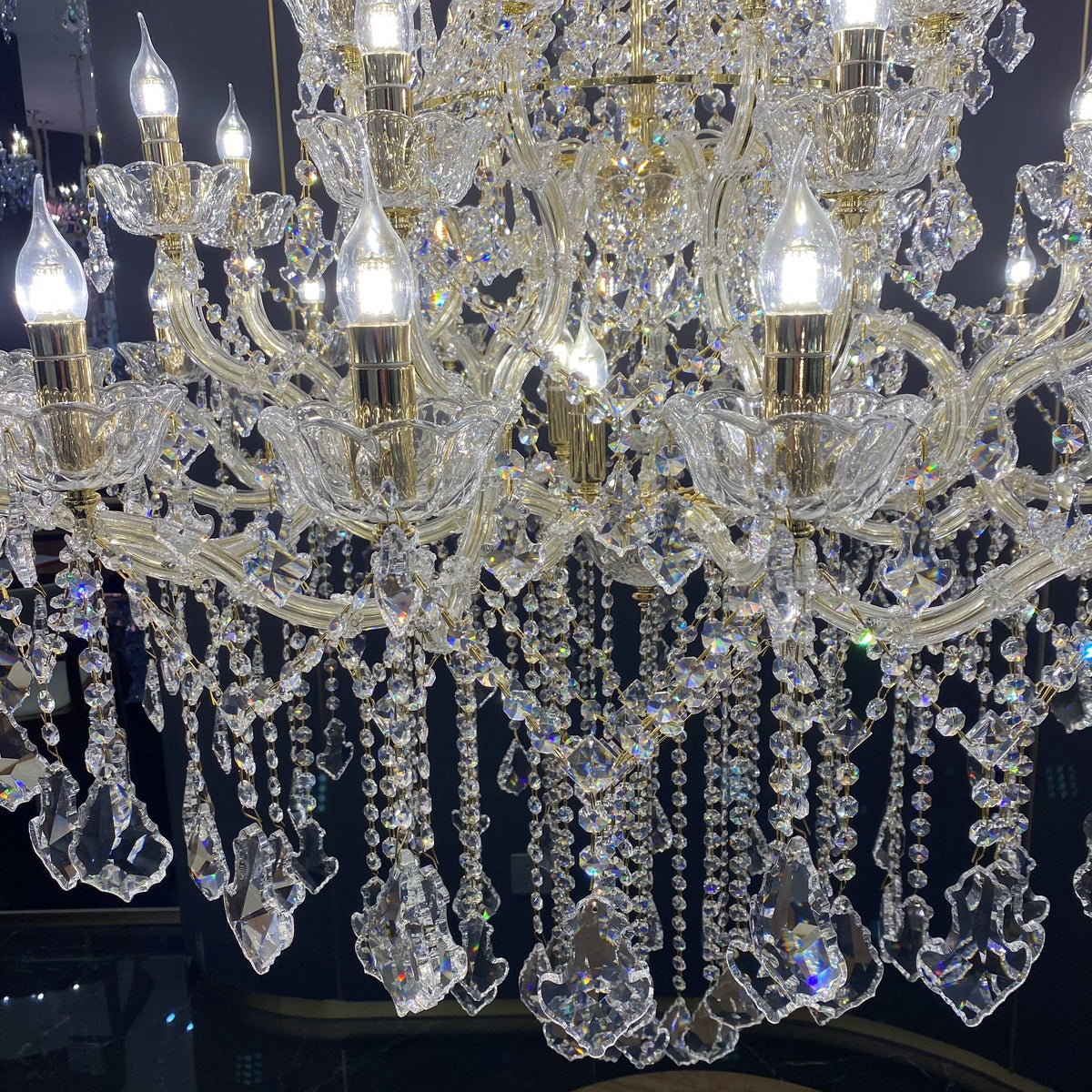 Extra Large French Candle Crystal Branch Chandelier for Foyer and Staircase - view 5