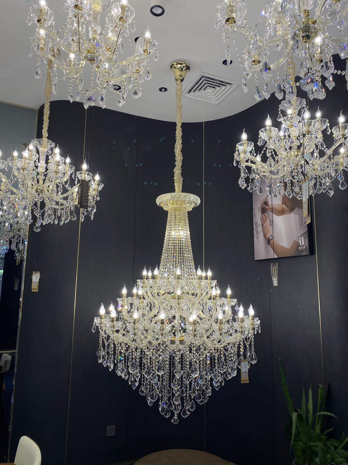 Extra Large French Candle Crystal Branch Chandelier for Foyer and Staircase - view 3