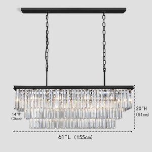 Falria 3-Tier Crystal Rectangular Chandelier, three-tier - view 3