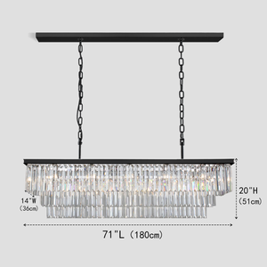 Rhea Crystal Rectangular Chandelier 40" 49" 61" 71" - view 12