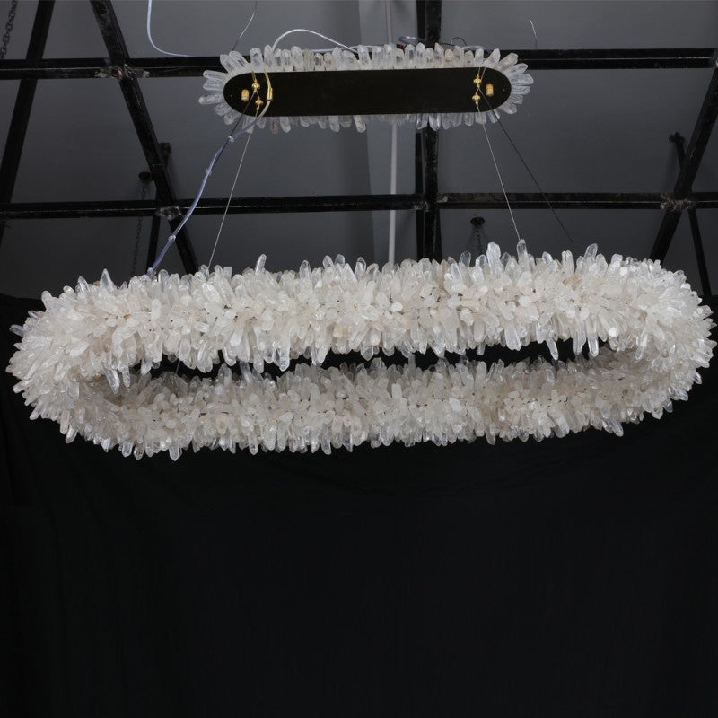 Vosa Modern Clear Geode Quartz Crystal Oval Chandelier 47" - view 2