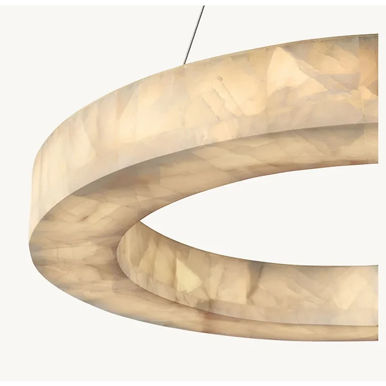 OLYRA 3-TIER ROUND ALABASTER CHANDELIER 39" 47" 59"D, three-tier - view 6