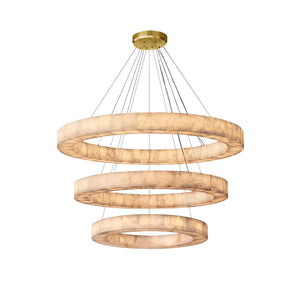 OLYRA 3-TIER ROUND ALABASTER CHANDELIER 39" 47" 59"D, three-tier - view 2