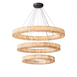 OLYRA 3-TIER ROUND ALABASTER CHANDELIER 39" 47" 59"D, three-tier - view 3