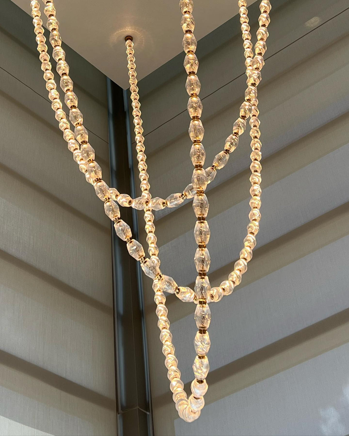 Creative Glass Pearl Necklace Pendnat Chandelier for Living/Dining Room/Staircase - view 2