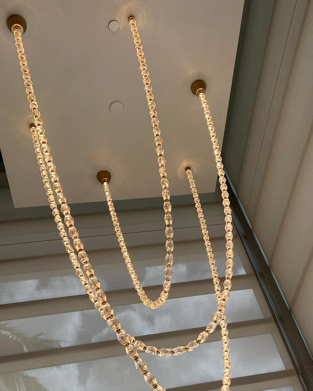 Creative Glass Pearl Necklace Pendnat Chandelier for Living/Dining Room/Staircase - view 7