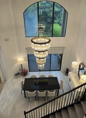 Large Elegant Multi-layers Glam Glass Chandelier for High-ceiling Staircase/Entryway/Living/meeting Room - view 6