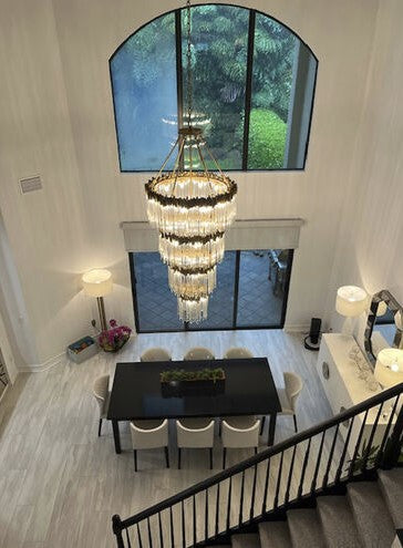 Large Elegant Multi-layers Glam Glass Chandelier for High-ceiling Staircase/Entryway/Living/meeting Room - view 6