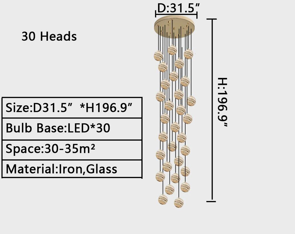 Nordic Planet Creative Long Pendant Chandelier For Staircase/Foyer/High-ceiling Hallway - view 28
