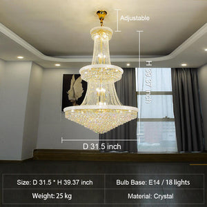 Luxury French Empire Chandelier for Villa Hall Ceiling Three-layers Crystal Light for Hotel Lobby - view 27