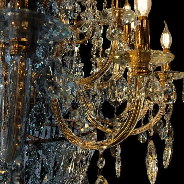 Extra Large European-style Multi-layers Candle Luxury Crystal Chandelier Gold Art Foyer/Staircase Decorative Light Fixture - view 36