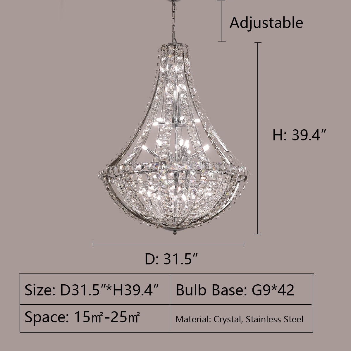 Extra Large Luxury and Elegant Crystal Chandelier for Living Room/Staircase/Foyer/Villa/Duplex Hall - view 10