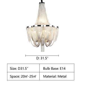 Designer Models Oversized Aluminium Long Tassel Pendant Chandelier for Large Living Room/Staircase/Villa - view 14