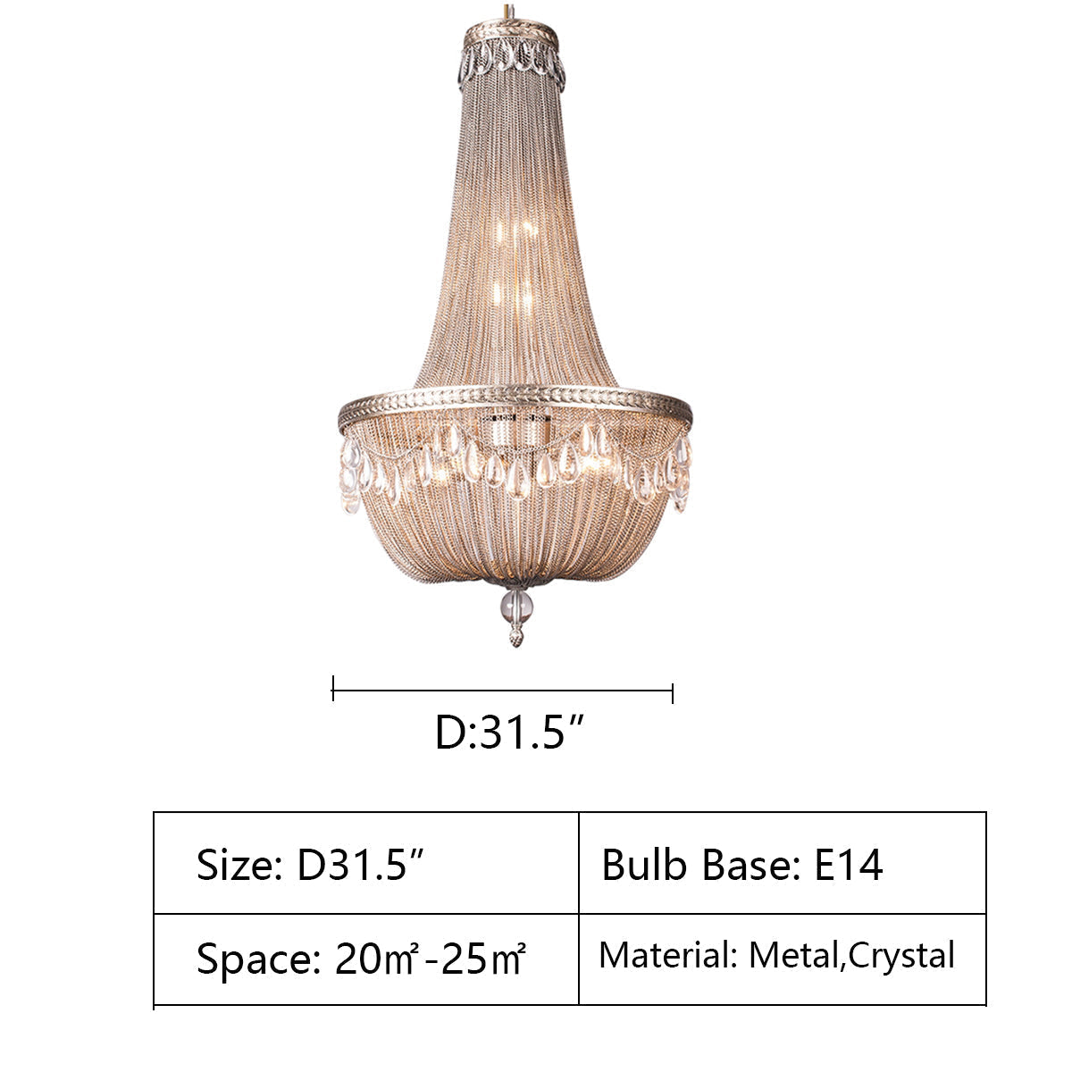 Oversize Modern Metal Art Luxury Crystal Chandelier for Duplex Hall/Staircase/Villa/Foyer - view 13