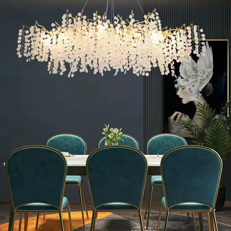 Luxury Branches Crystal Frosted Glass Chandelier Set for Living and Dining Room - view 4