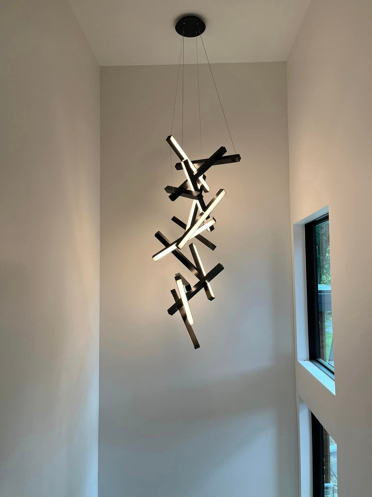 Modern Vertical Geometric Aluminum Chandelier for Staircase/Foyer/High-ceiling - view 15