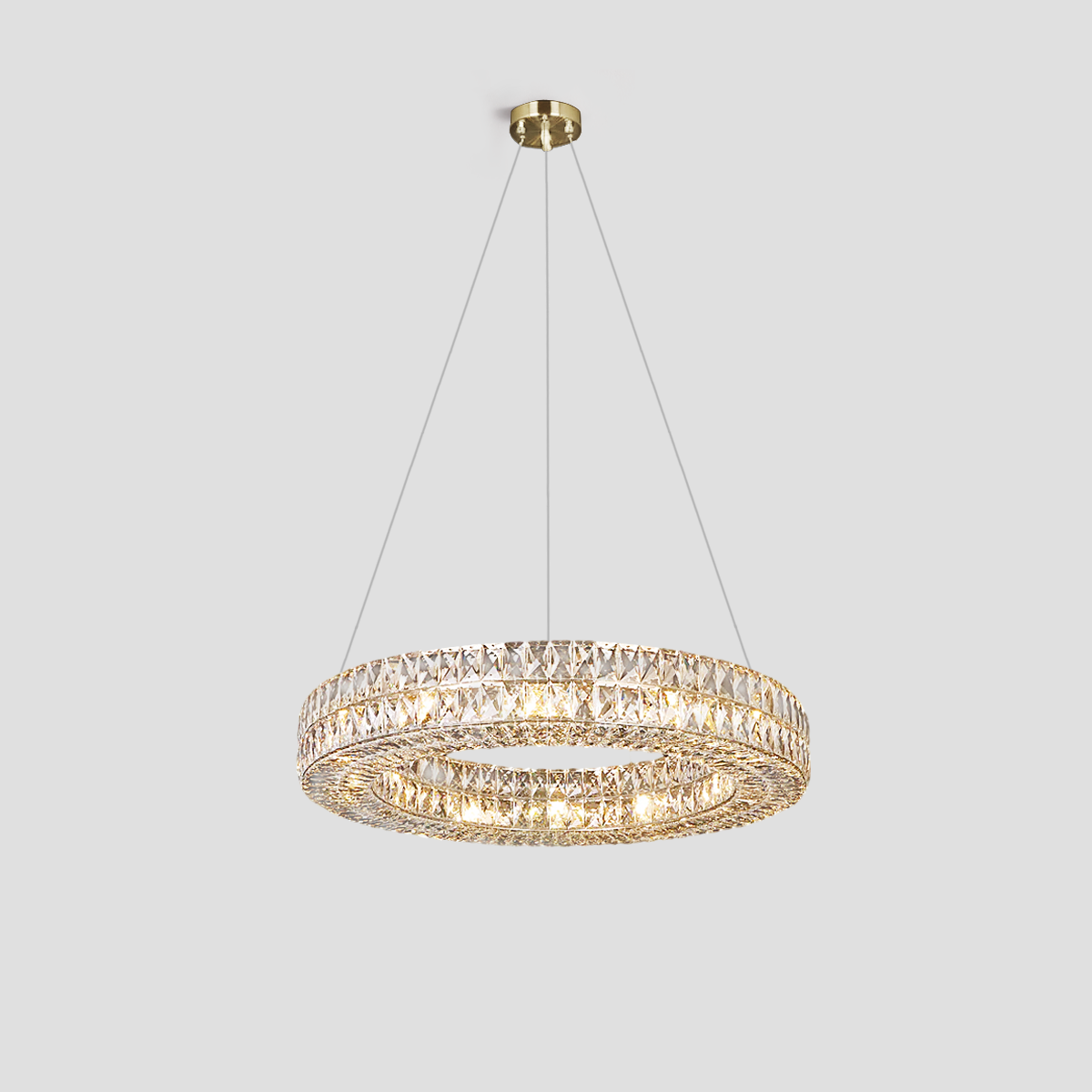 Round Halo K9 Crystal Ring Chandelier - view 9